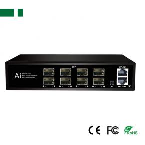 CFS-G518F2E-SFP Full Gigabit 8*SFP to 2*RJ45 Fiber Optic Transceiver